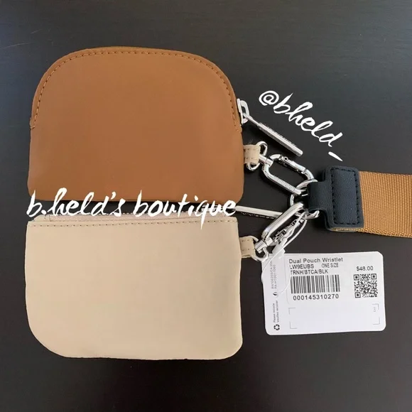 lululemon Dual Pouch Wristlet in Trench/Burnt Caramel/Black OS Brand New NWT